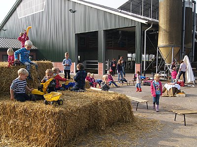 Kinder spielen im Stroh. Foto: &copy; Silke Bengfort